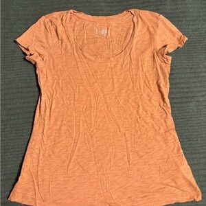 Joie Scoop Neck Short Sleeve Tee in Orange